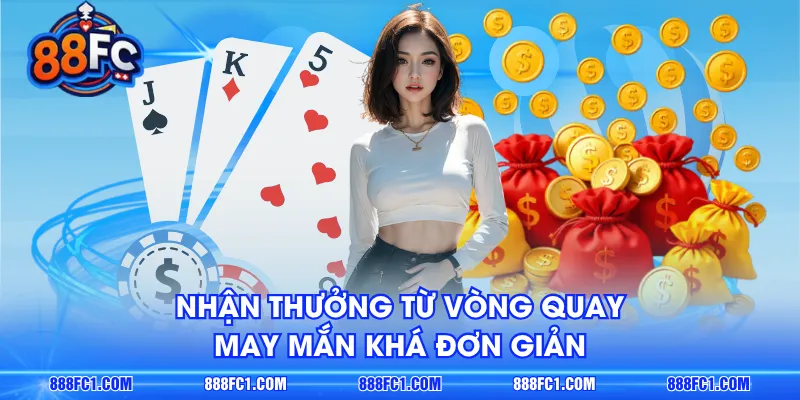 Nhận thưởng từ vòng quay may mắn khá đơn giản